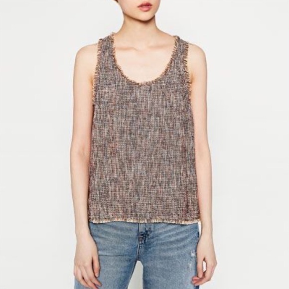 Zara Tops - NWT Zara Woman Tweed Knit Tank Top medium